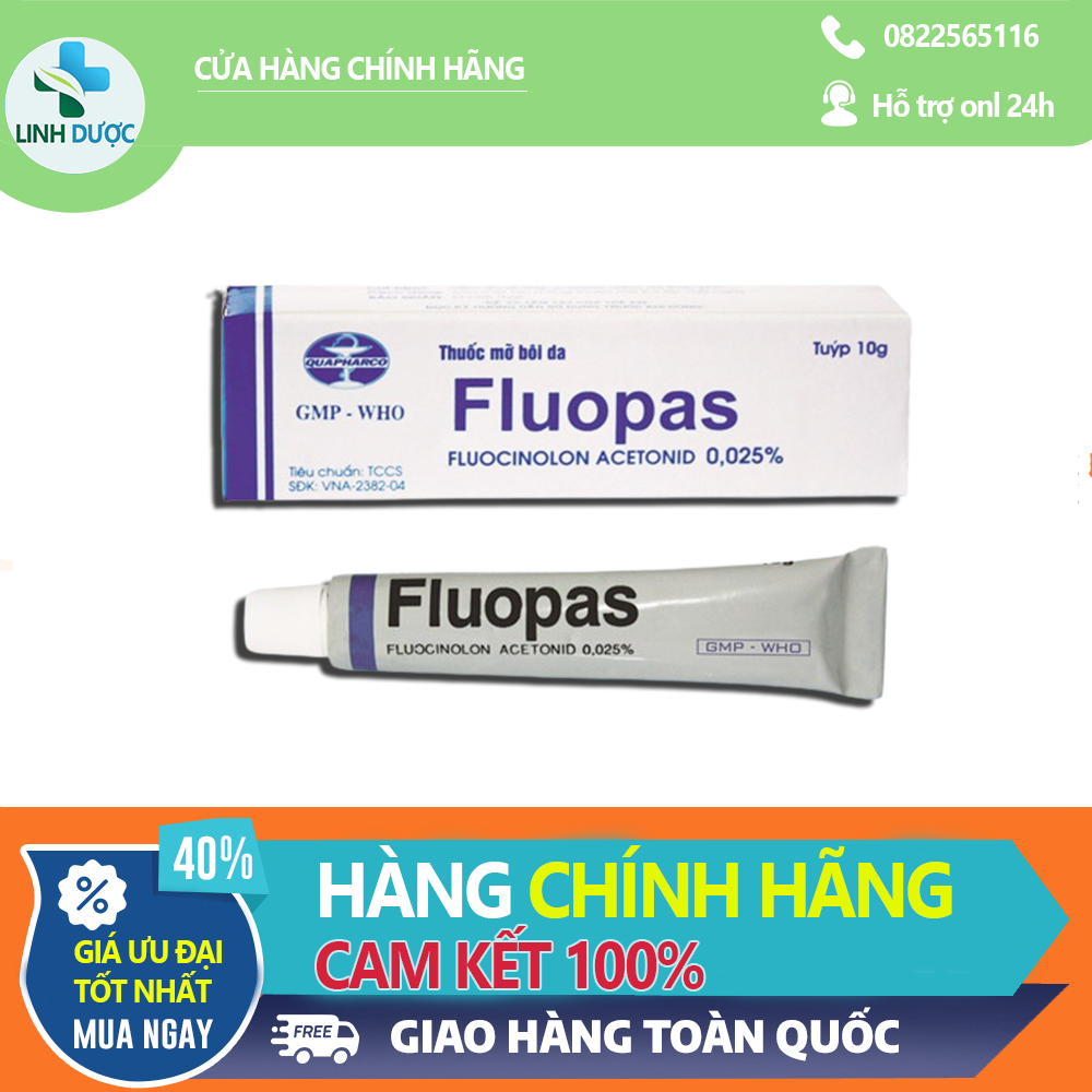 Kem Bôi Vảy Nến chàm da Fluopas 10g