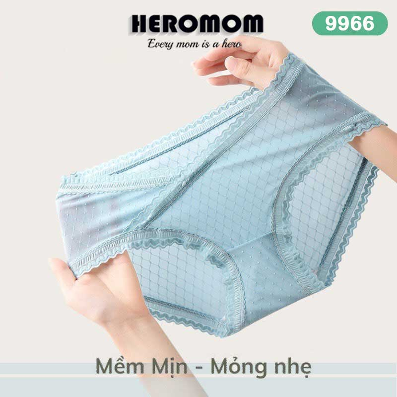 Quần lót bầu và sau sinh cạp chéo chất LỤA BĂNG thông hơi kháng khuẩn Bigsize HEROMOM