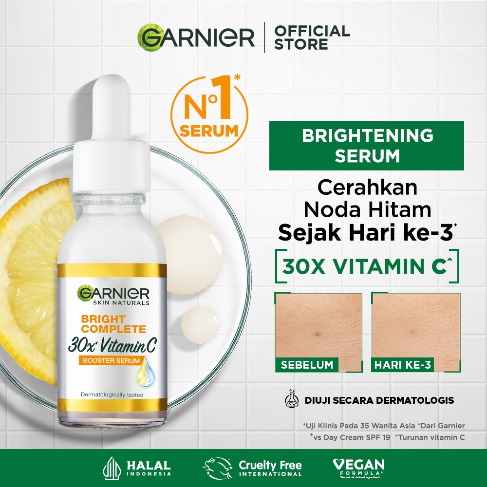Tinh chất serum sáng da & mờ thâm Vitamin C - Garnier Bright Complete 30x Booster Serum 30ml (shop)