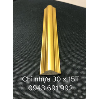 Chỉ nhựa composite màu vàng ánh kim hoàn thiện bản rộng 3cm
