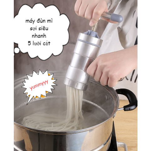 Dụng cụ tạo sợi phở bún mì 5 mặt cắt, máy làm mì sợi, nui, phở