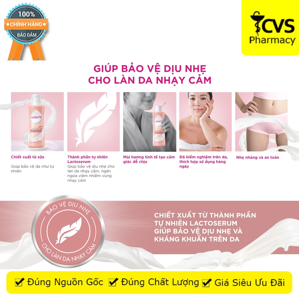 Dung Dịch Vệ Sinh Lactacyd Fh Pro Sensitive - Duy Trì pH Tự Nhiên Bảo Vệ Vùng Nhạy Cảm - Chai 150 & 250 ml -CVS Pharmacy