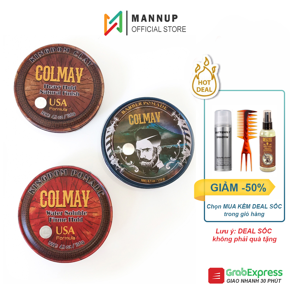 Sáp Vuốt Tóc Colmav Barber Pomade, Kingdom Clay, Kingdom Pomade 56g/116g