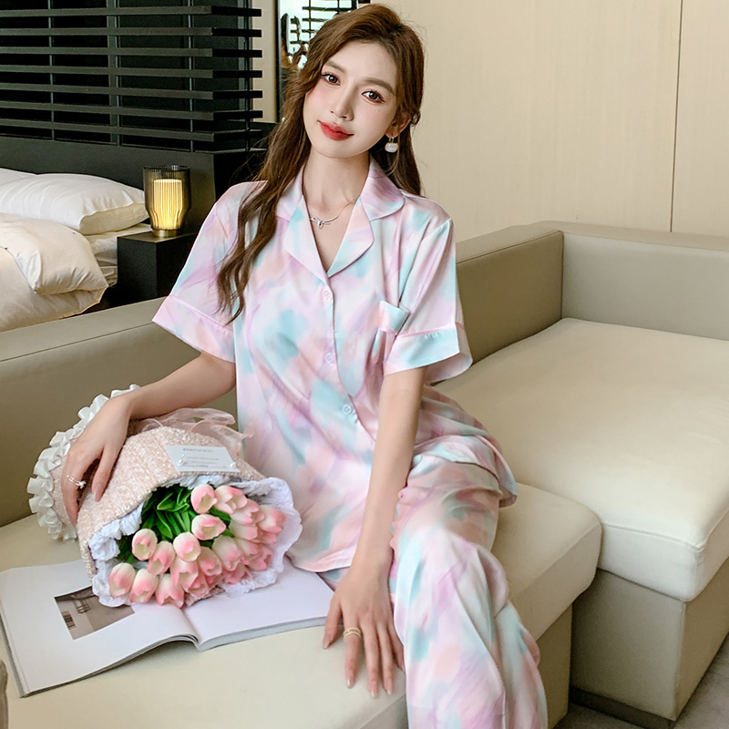 Bộ Lụa Mặc Nhà Pijama Nữ Chất Lụa Cao Cấp Mát Mềm Mịn Elsa Pijama