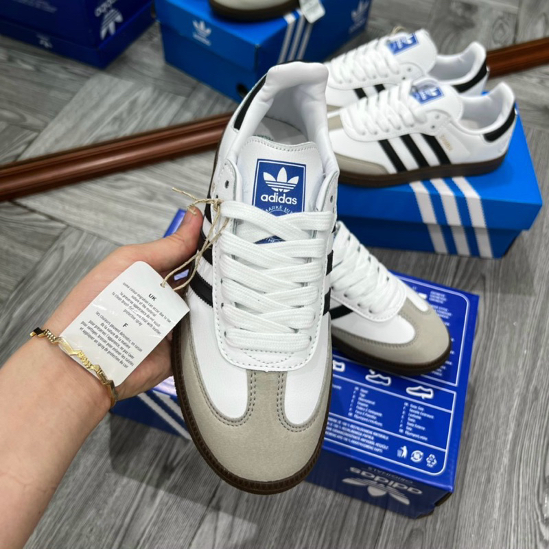 GIÀY DAS SaMBA ROSE WHITE GUM, GIÀY DAS SUMBA TRẮNG XÁM ĐẾ NÂU NAM NỮ das samba xám nâu xanh ẢNH THẬT TỰ CHỤP