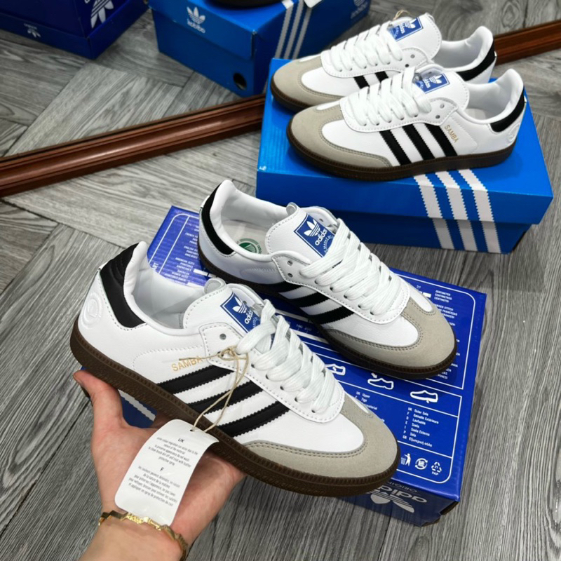 GIÀY DAS SaMBA ROSE WHITE GUM, GIÀY DAS SUMBA TRẮNG XÁM ĐẾ NÂU NAM NỮ das samba xám nâu xanh ẢNH THẬT TỰ CHỤP