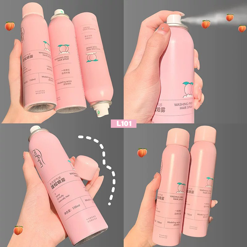 Dầu gội khô LuckyFine hồng đào 150ml dạng xịt an toàn không cần nước dùng cho nam, nữ không bết. | BigBuy360 - bigbuy360.vn