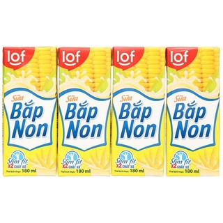 Lốc 4 hộp sữa bắp non Lif Kun 180ml
