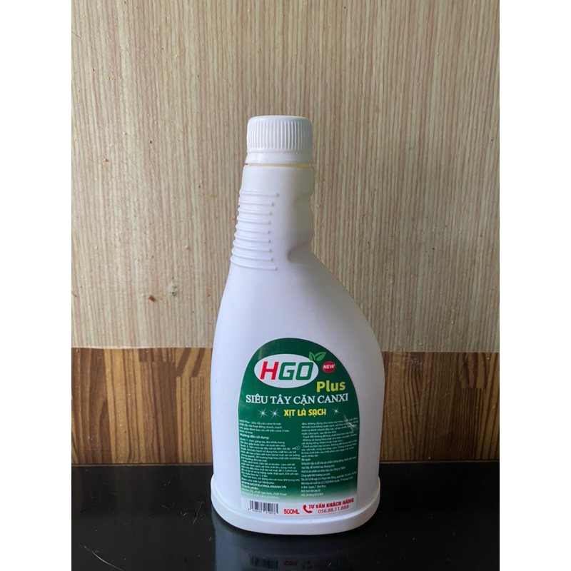 Siêu tẩy cặn canxi HGO Plus 500ml làm sạch vòi rửa inox, bồn sứ, gạch men, gương soi, bồn tắm, kính nhà tắm