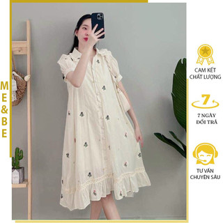 Đầm váy bầu công sở mùa hè thời trang thiết kế đẹp - đầm bầu babydoll dáng suông cực xinh freesize