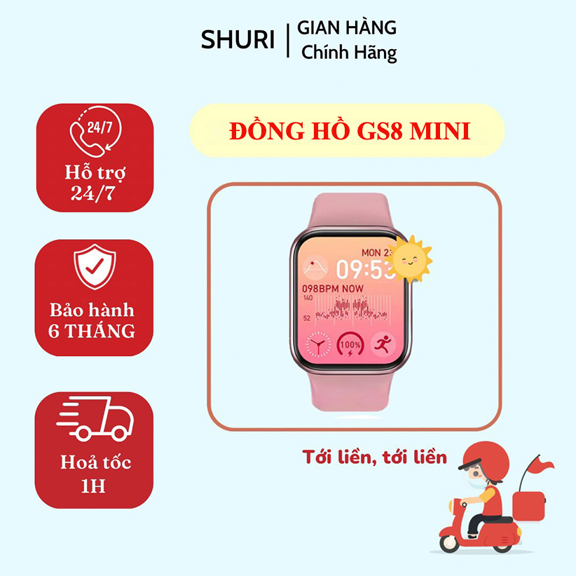 Đồng Hồ Thông Minh Seri 8 41mm Tràn Viền Thép Cao Cấp / Đồng Hồ GS8 Mini Cho Nữ - Thay Ảnh Nền - Chống Nước IP67