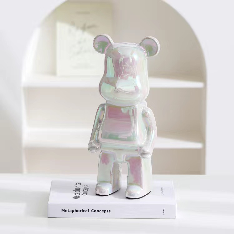 Tượng Bearbrick Cao Cấp, Ống Heo Gấu Bearbrick Mạ Tĩnh Điện Trang Trí Decor