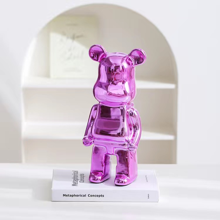 Tượng Bearbrick Cao Cấp, Ống Heo Gấu Bearbrick Mạ Tĩnh Điện Trang Trí Decor