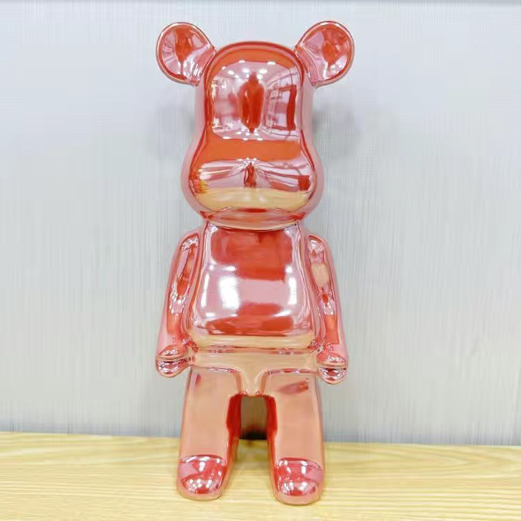 Tượng Bearbrick Cao Cấp, Ống Heo Gấu Bearbrick Mạ Tĩnh Điện Trang Trí Decor