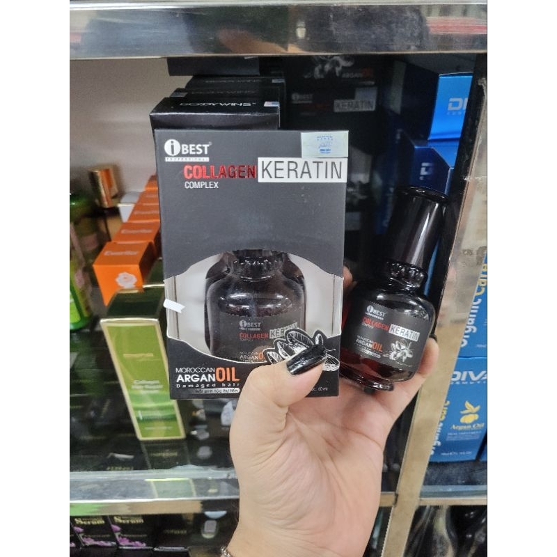 Tinh dầu Bóng Dưỡng Tóc Ibest Collagen Keratin Complex 60ml Phục hồi Hư tổn , Khô sơ, Trẻ ngọn