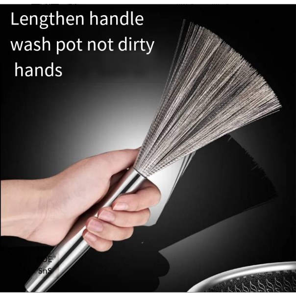 Bàn Chải Chà Xoong Nồi Inox 304 Sợi Thép Siêu Bền Đa Năng