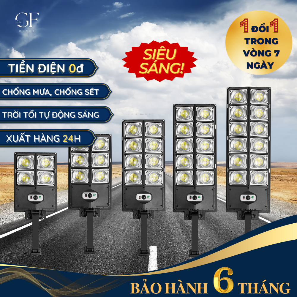 Đèn Led năng lượng mặt trời siêu sáng Kèm điều khiển từ xa Pham vi chiếu sáng siêu rộng, chống nước Đèn