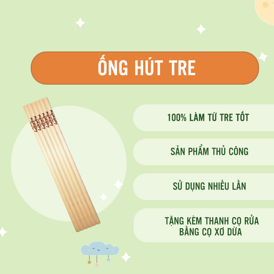 [Quà tặng] Ống hút tre