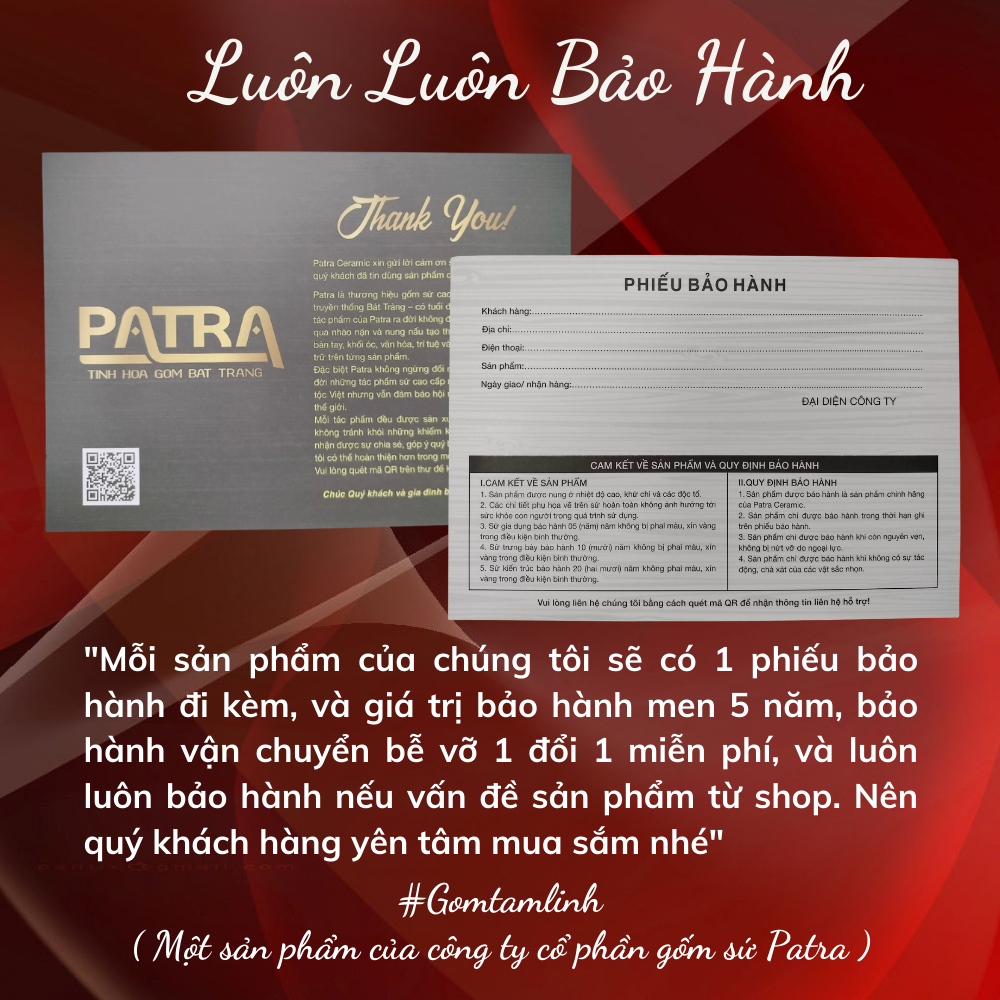 Ống hương, ống đựng hương men xanh trắng Bát Tràng vẻ hoa sen cao cấp