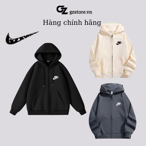 Áo khoác nỉ hoodie zip NIKE  vải nỉ dày dặn , chất nỉ siêu mịn hàng cao cấp chuẩn form GZ STORE