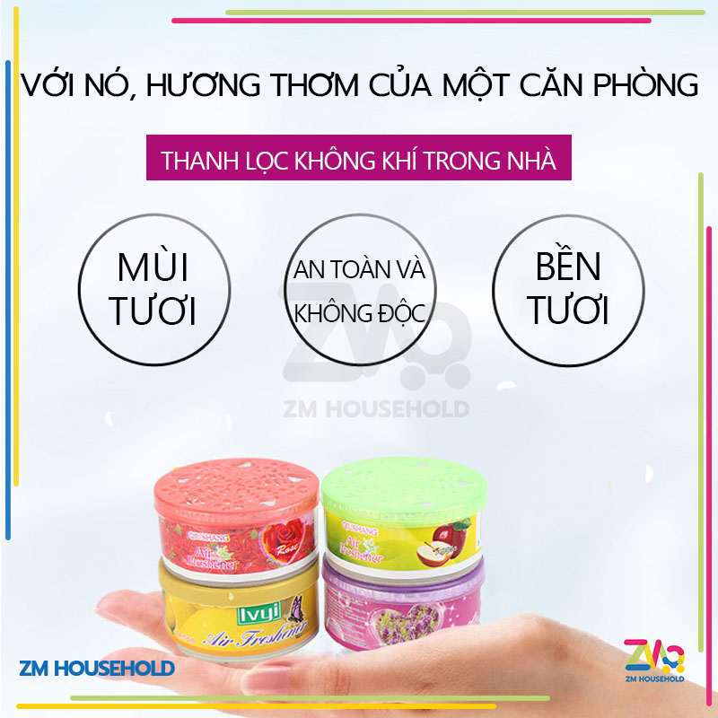 Hộp Sáp Thơm,Hộp Sáp Thơm Dáng Tròn Để Nhà Vệ Sinh,Hộp Thơm Phòng Khử Mùi Nhà - Vệ Sinh Mùi Thơm Tự Nhiên