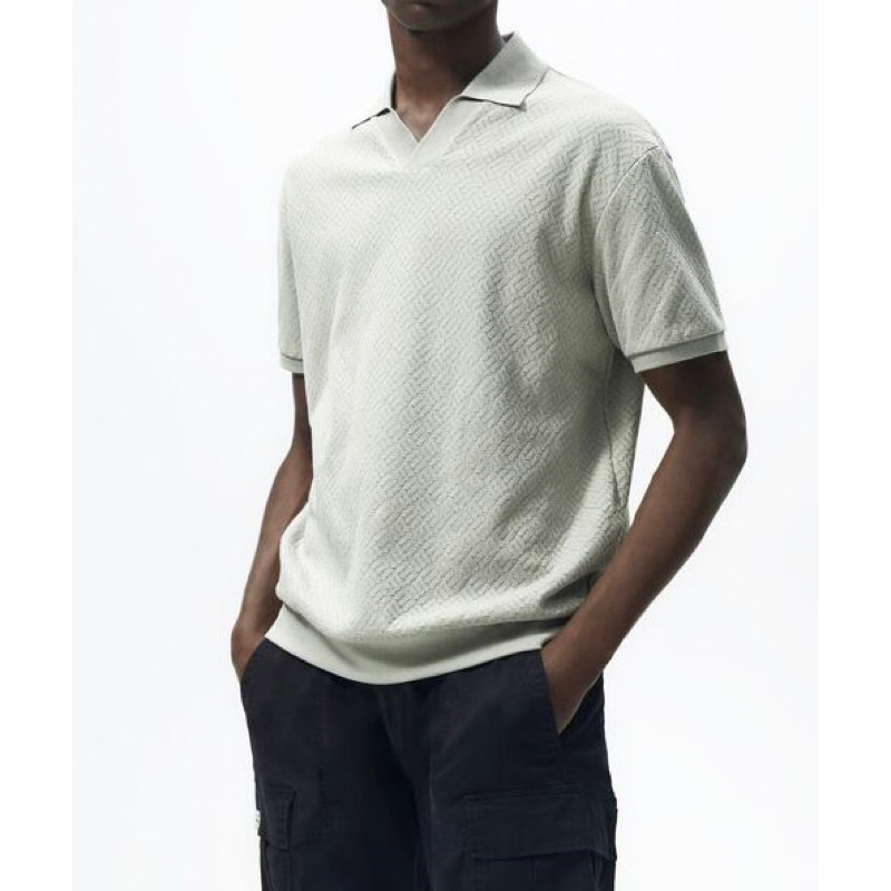 Áo polo Zara authentic JACQUARD size S