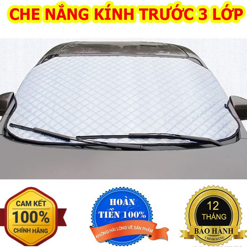 Bạt Phủ Xe Ô tô, Bạt che nắng kính lái xe ô tô hàng dày phản quang 3 lớp - bạt kính lái