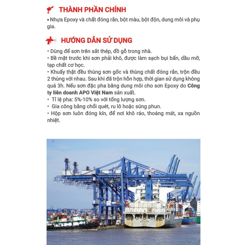 Sơn Chống rỉ nâu Epoxy APOvina 5Kg