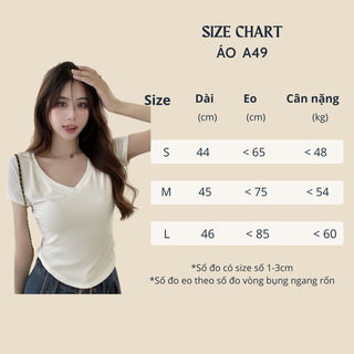Áo thun cổ tim vạt bầu from ôm , áo phông dáng ôm mã a49