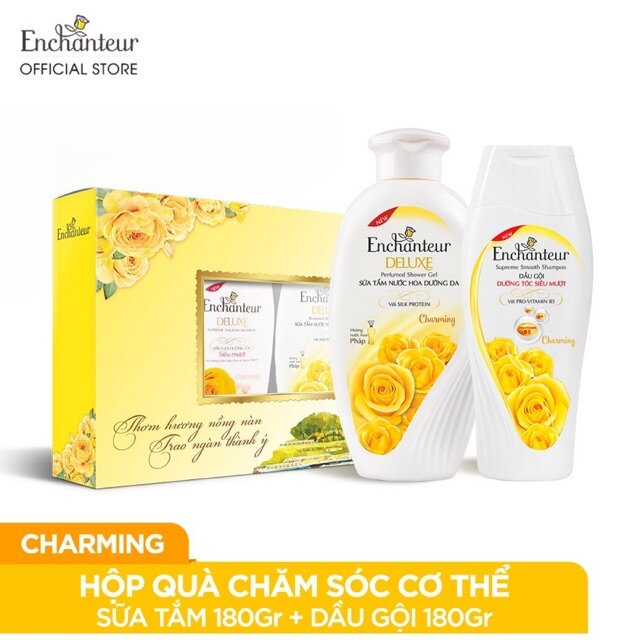 Hộp quà bộ đôi sữa tắm & dầu gội ENCHANTEUR chamrming 180g -xukakidsshop