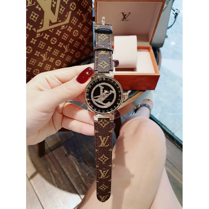 Đồng hồ LV nữ dây da ko rỉ mặt xoay cao câp bền đẹp siêu hot, chống nước , bảo hành 12 tháng