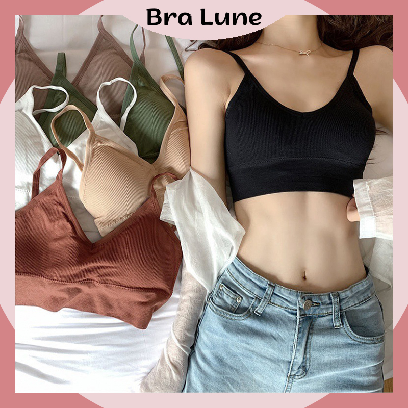 Áo bra nữ cotton mút mỏng có thể tháo rời BRALUNE, áo ngực nữ sport ôm sát cá tính tôn vòng 1 mã ANM-66