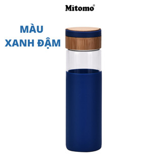 Bình đựng nước thủy tinh nguyên sinh an toàn Mitomo 500ml - Hàng chính hãng