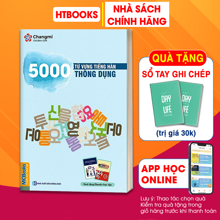 Sách 5000 Từ Vựng Tiếng Hàn Thông Dụng Chính Hãng MCBooks Giúp Tự Học Tiếng Hàn Cấp Tốc
