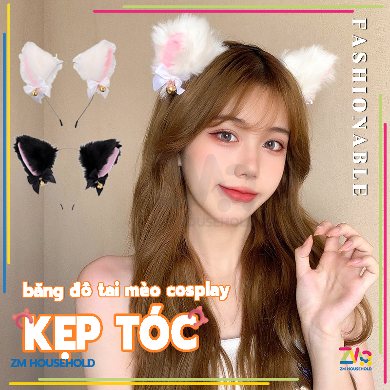 Kẹp Tóc Tai Mèo,Kẹp Tóc Tai Mèo Dễ Thương Cho Nữ,Băng Đô Tai Mèo Lông Xù Xinh Xắn Dễ Thương