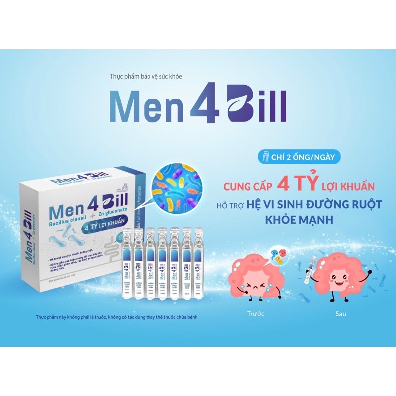 Men Vi Sinh - Men 4 Bill - $ Tỷ Lợi Khuẩn, Giúp Bé Tiêu Hóa Tốt, Phòng Các Bệnh Đường Tiêu Hóa