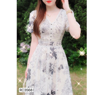 Váy hoa xoè viền ren