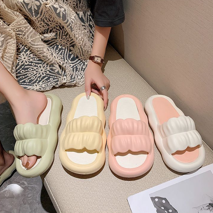 Dép bánh mì nữ mùa hè đế dày Trong Nhà Chống Trượt Thoải Mái Thời Trang