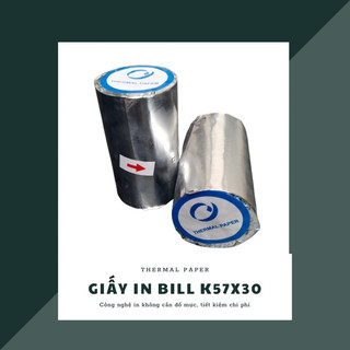 Giấy in nhiệt k57, giấy in máy pos, in bill khổ 57x30