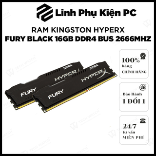 Ram PC DDR4 Kingston HyperX Fury 16GB Bus 2666/ Bus 3200(1*16gb) hàng mới 100% bảo hành 36 tháng