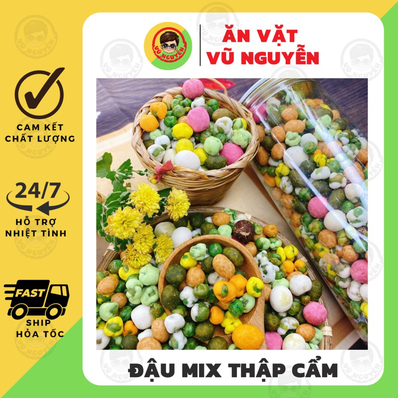 Đậu Mix Thập Cẩm 25 Vị 500g - Ăn Vặt Vũ Nguyễn Vừa Ngon Vừa Rẻ - Ship Hỏa Tốc