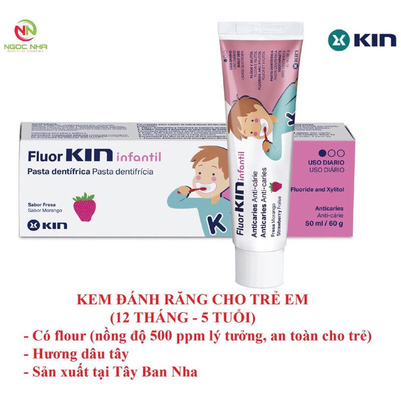 Kem Đánh Răng FLUOR KIN CHILDREN Ngừa Sâu Răng Trẻ Em 0- 5 Tuổi