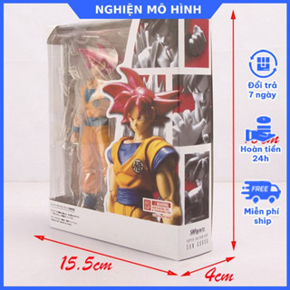 Mô hình SHF Son Goku tóc đỏ Super Saiyan God siêu xay da Songoku Bảy viên ngọc rồng  Dragon Ball
