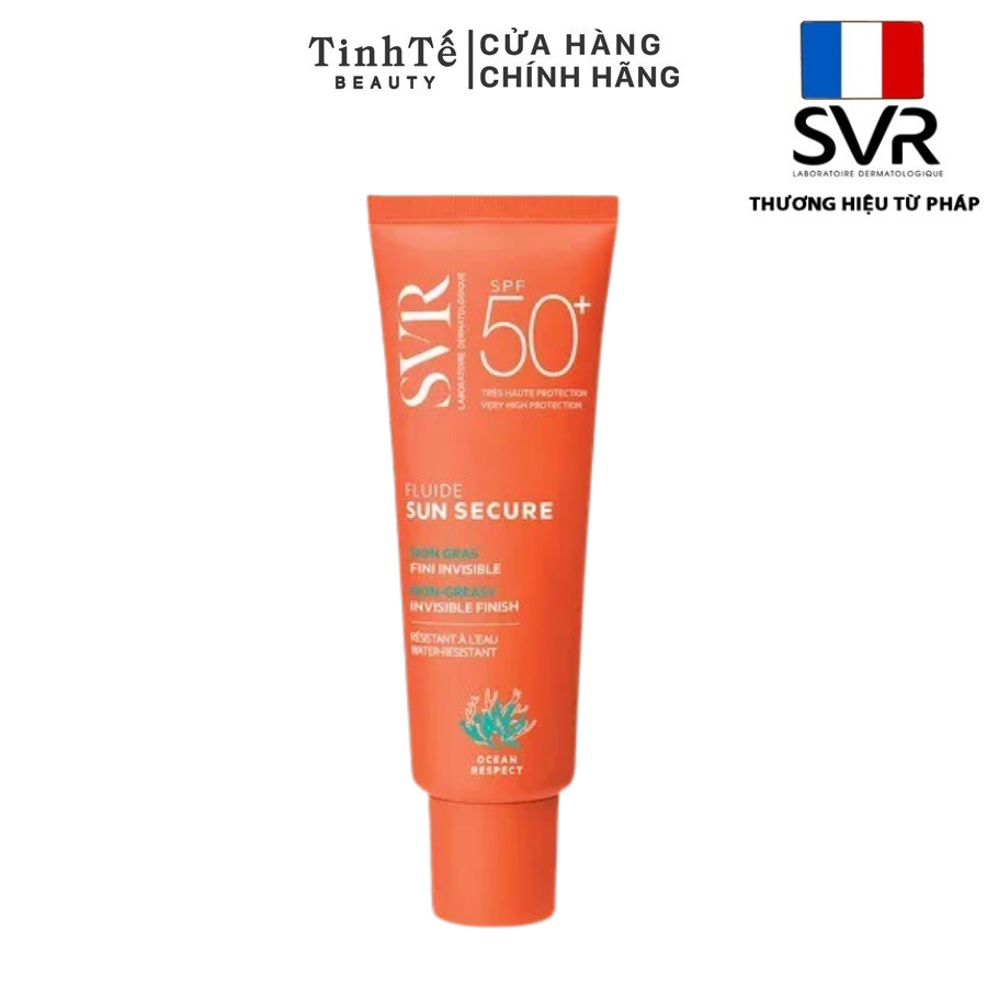 Kem chống nắng dạng lỏng trong suốt, không gây bóng nhờn SVR Sun Secure Fluide SPF50+ 50ml