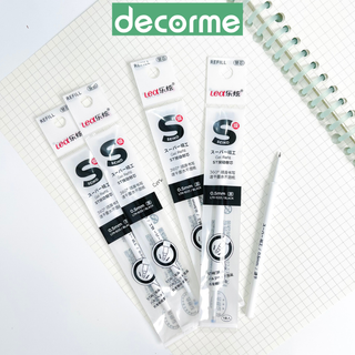 Ngòi bút đen Decorme ruột bút mực gel 11cm 0.5mm đầu bullet nhỏ Lea dùng cho bút gel, bút bi bấm