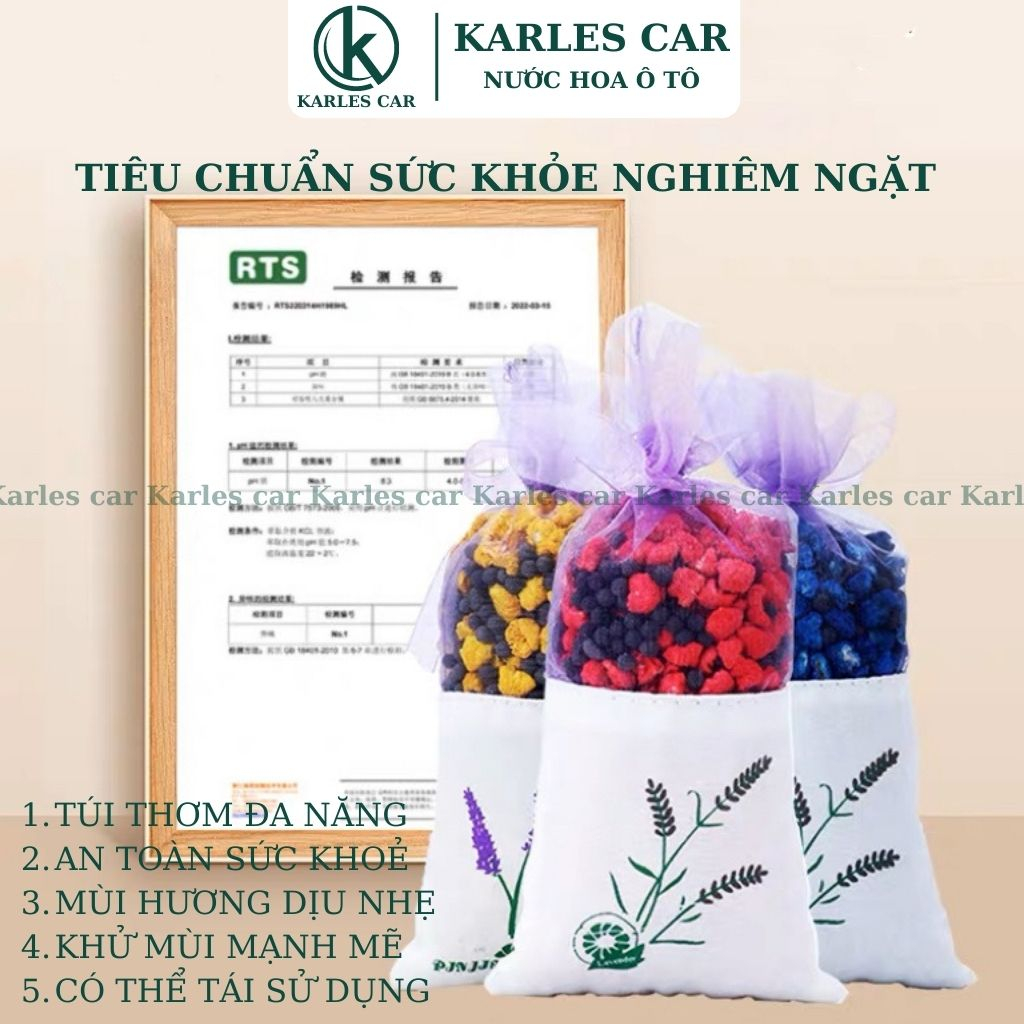 Túi Thơm Treo Xe Ô Tô, Túi Than Hoạt Tính Hút Mùi Lọc Không khí Gồm Nhiều Mùi Hương