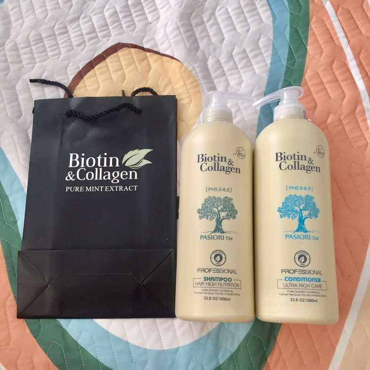 Bộ Dầu Gội Xả Biotin Collagen Trắng kích thích mọc tóc, phục hồi tóc 1000ml, Biotin trắng 1000ml