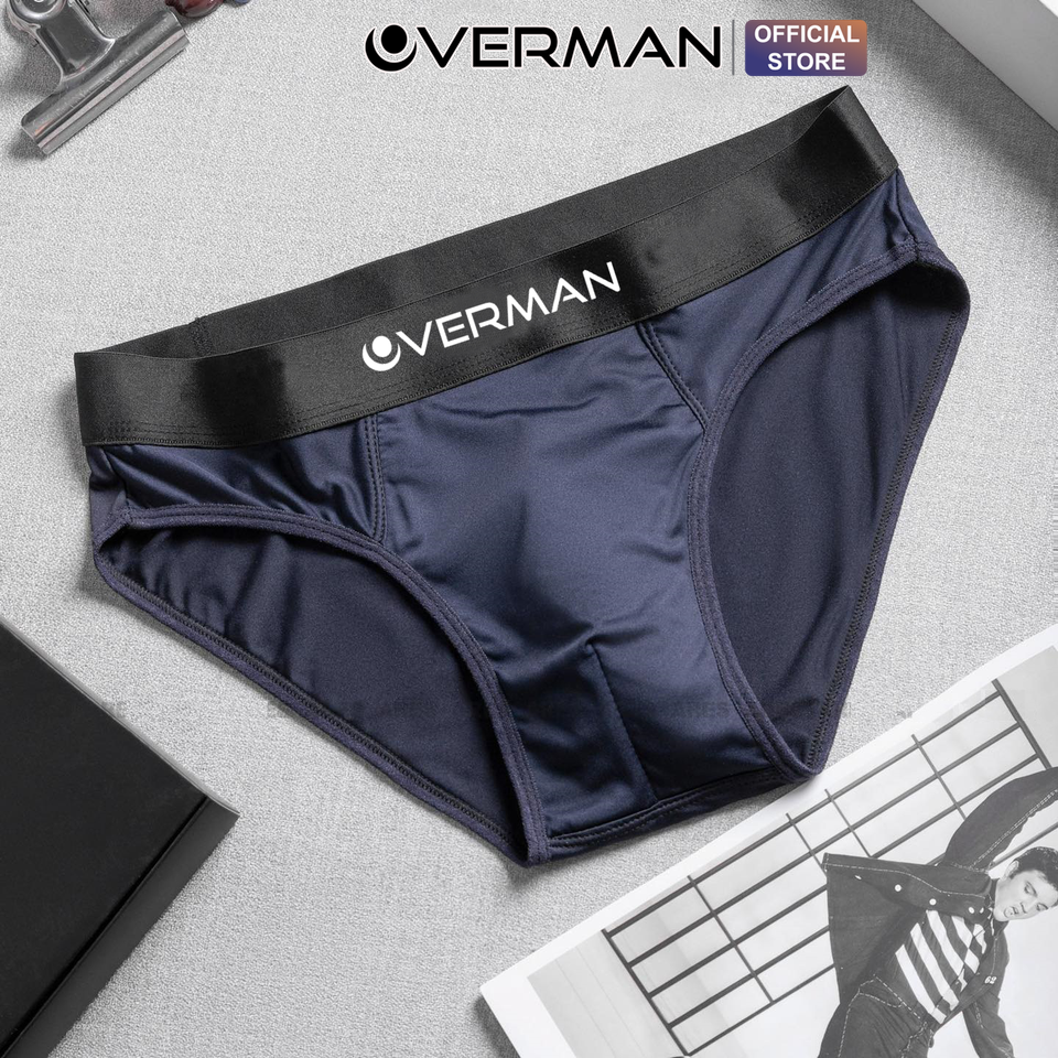 Quần lót nam Tam Giác thun lạnh hàng cao cấp chéo đẹp đủ màu form to tới 95kg big size SC08 (Che tên) - OVERMAN