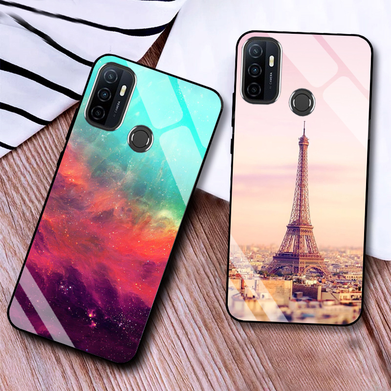Ốp Lưng OPPO A53 Mặt kính cường lực Cao Cấp, Sang Trọng thiết kế Độc Quyền