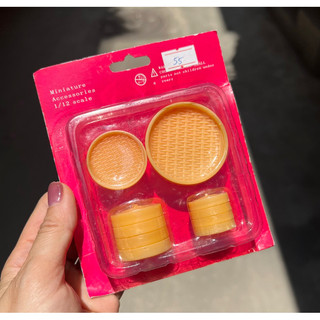 Set cóng hấp và rổ nhựa mini cho nhà búp bê (ko kèm đồ ăn)